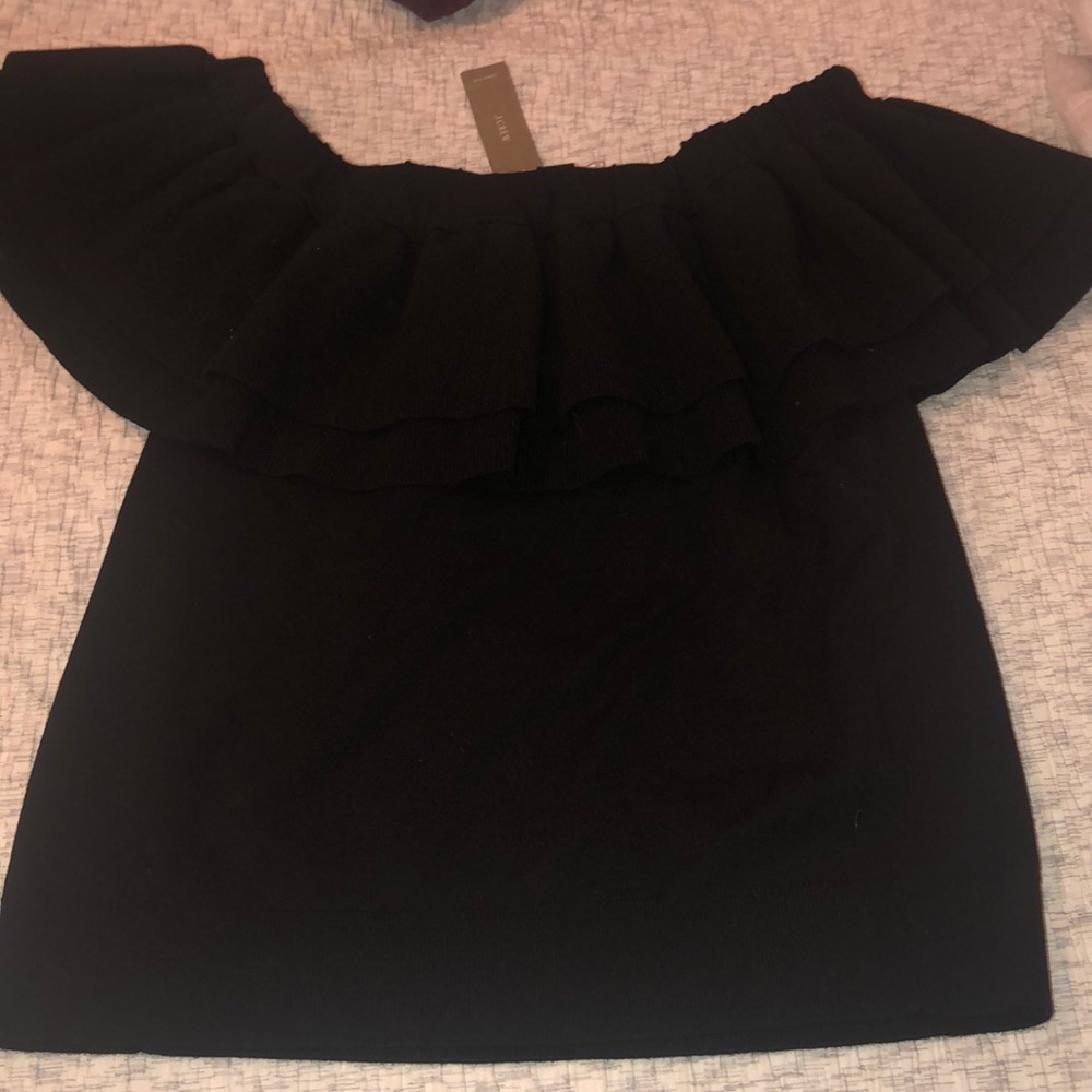 jcrew off the shoulder sweater top